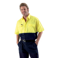 BS1340 Bisley 2 Tone Hi Vis Lightweight Drill S/S Shirt