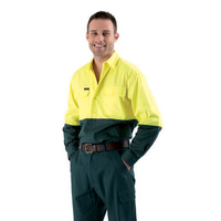 BS6340 Bisley 2 Tone Hi Vis Cool Lightweight Drill L/S Shirt