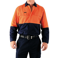 BS6895 Bisley 2 Tone Hi Vis Cool Lightweight Drill L/S Shirt