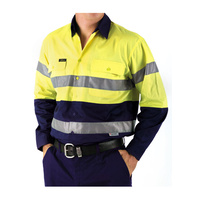 BS6896 Bisley 2 Tone Hi Vis Cool Lightweight Gusset Cuff L/S Shi