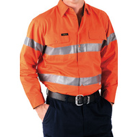 BS6897 Bisley Cool Lightweight Gusset Cuff Hi Vis L/S Shirt - 3M