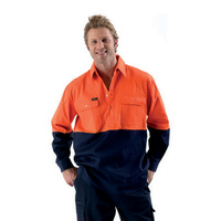 BSC6267 Bisley 2 Tone Closed Front Hi Vis Drill L/S Shirt