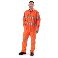 BTC6482 Bisley Hi Vis Closed Front Drill L/S Shirt - 3M Reflecti