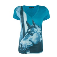 E6S2505016 TC EQUESTRIAN WOMENS AVONLEAH PRINTED TEE-Turquoise