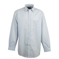 N-MNS Nungar JS-BLUE Jaquard Stripe 1 Pkt L/S Dress Shirt