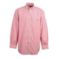 N-MNS Nungar FS-RED Flat Stripe 1 Pkt L/S Dress Shirt