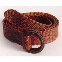 NTSW009 16 Plait Kangaroo Hide Belt ( Covered Rings )