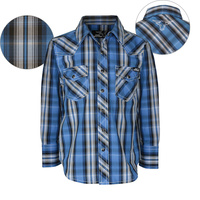 P6W3100025 PURE WESTERN BOY'S TYCE CHECK L/S SHIRT