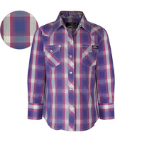 P6W5100033 PURE WESTERN GIRL'S KENDALL CHECK L/S SHIRT