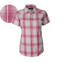 P6Y2105010 Pure Western Women's Rose Check S/S Shirt