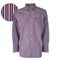 T6S1115016 THOMAS COOK MENS MACKSVILLE STRIPE 2PKT LS SHIRT