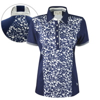 T6S2519058 THOMAS COOK WOMENS JEANETTE PRINT PANEL S/S POLO