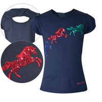 T6S5507061 THOMAS COOK GIRLS JUMPING HORSES SEQUIN TEE - Dark Na