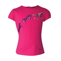 T6S5507061 THOMAS COOK GIRLS JUMPING HORSES SEQUIN TEE - Bright 