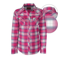 X6S2122068 WRANGLER WOMENS MARLEE CHECK STRETCH L/S SHIRT