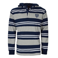 X6W1553037 WRANGLER MEN'S HEATH STRIPE HOODED RUGBY