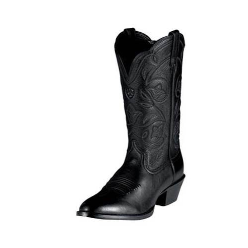 10001037 Ariat Women's Heritage Western R-Toe [Size: 5.5 Colour: Black Deertan Fitting: C]