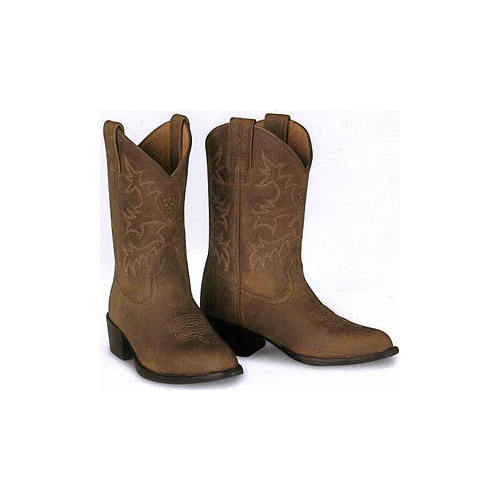 10001825 Ariat Heritage Westen R-Toe Kids [Size: 8 Colour: Distressed Brown Fitting: C]