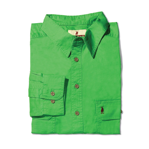 APP1 Nungar/Curio Men's 1/2 Placket 2 Pkt Work Shirt [Size: S Colour: Apple Weight: Light Weight]