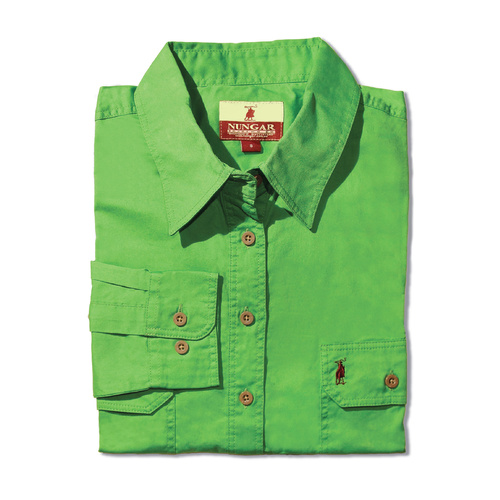 AP2 Nungar/Spinifex Women's 1/2 Placket 2 Pkt Work Shirt [Size: 8 Colour: Apple Weight: Light Weight]