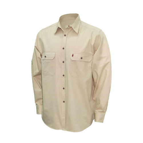 B3 Nungar Curio Men's Full Button Work Shirt [Size: S Colour: Bone Weight: Light Weight]
