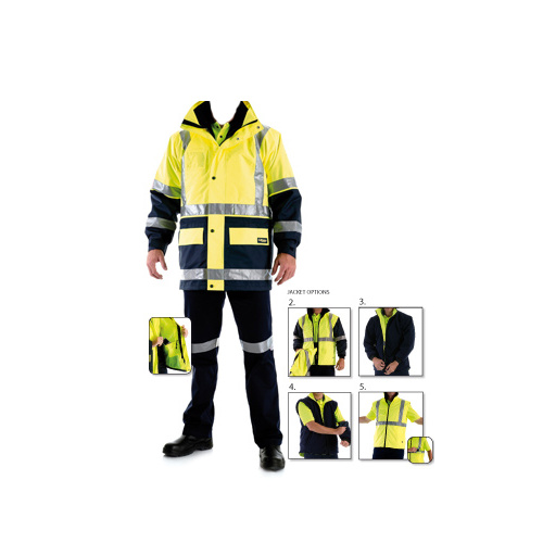 BK6975 Bisley 5 in 1 Rain Jacket [Size: S Colour: Orange/Navy]