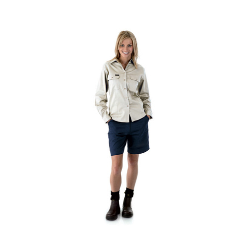 BL6339 Bisley Ladies Drill L/S Shirt [Size: 8 Colour: Khaki]