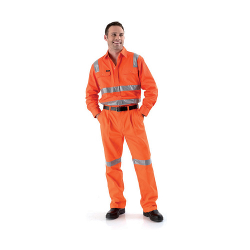 BS6339T Bisley Hi Vis Drill L/S Shirt - 3M Reflective Tape [Size: S Colour: Orange]