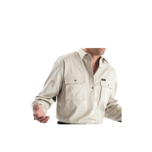 BSC6433 Bisley Closed Front Cargo Drill L/s Work Shirt [Size: S Colour: Bottle Green]