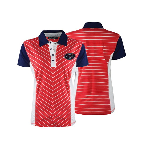 E6S2506021 TC EQUESTRIAN WOMENS HILLARY POLO [Size: 6 Colour: Lollipop/Navy]