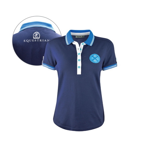 E6S2509017 TC EQUESTRIAN WOMENS DEBBIE POLO [Size: 6 Colour: Navy/Teal]