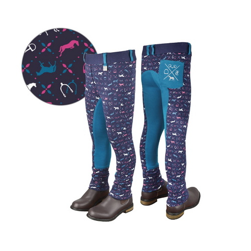 E6S5201015 TC EQUESTRIAN GIRLS LEAH PRINTED PULL-ON -Navy/Teal/H [Size: 4 Colour: Navy/Teal/Hot Pink]