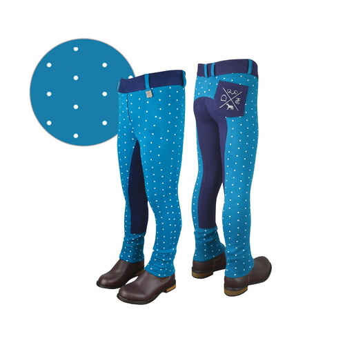 E6S5201015 TC EQUESTRIAN GIRLS LEAH PRINTED PULL-ON - Teal/Navy [Size: 4 Colour: Teal/Navy]