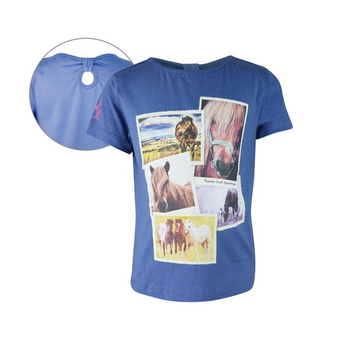 E6S5505016 TC EQUESTRIAN GIRLS ORIEL PRINTED TEE [Size: 4 Colour: Steel Blue]