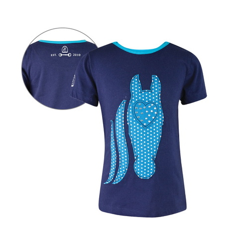 E6S5505019 TC EQUESTRIAN GIRLS SPOT THE HORSE TEE [Size: 4 Colour: Navy/Teal]