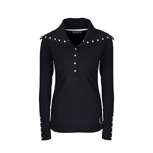 E6W2502002 TC EQUESTRIAN WOMEN'S JUNO L/S TOP [Size: 6 Colour: Black]