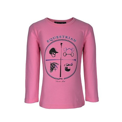 E6W5501002 TC EQUESTRIAN GIRL'S ARABELLA L/S TOP [Size: 4 Colour: Pink]