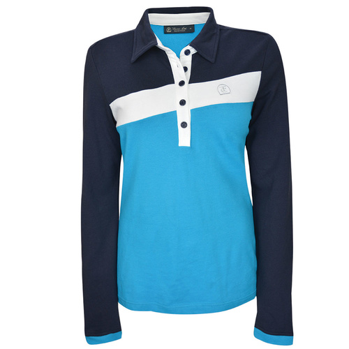 E7W2503004 Womens Kristin L/S Top [Size: 6 Colour: Turquoise/Dark Navy]