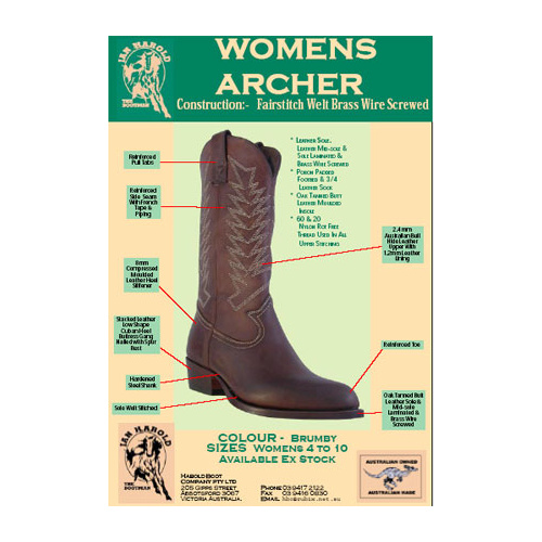 Harold HB002 Archer Women's Western Boot [Size: 5]