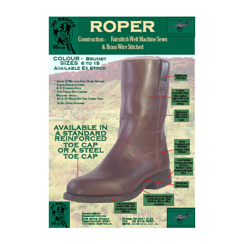 Harold HB025 Roper Men's Steel Cap Boot [Size: 6]
