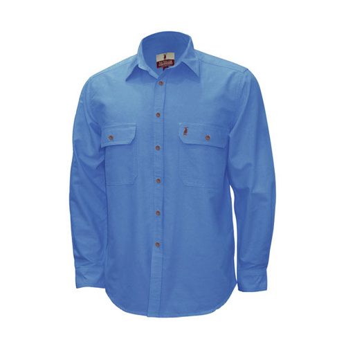 LB3 Nungar Curio Men's Full Button Work Shirt [Size: S Colour: Light Blue Weight: Light Weight]