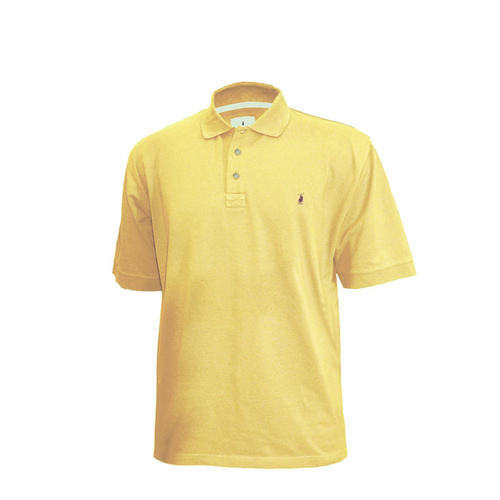 M-POLO-LEM Nungar Men's Pique Knit Polo [Size: S Colour: Yellow]