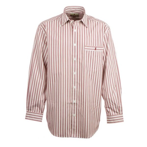 N - MNS Nungar FS - Blue Flat Stripe 1 Pkt L/S Dress Shirt [Size: S]