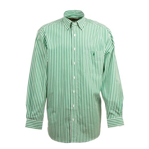N-MNS Nungar FS-GRN Flat Stripe 1 Pkt L/S Dress Shirt