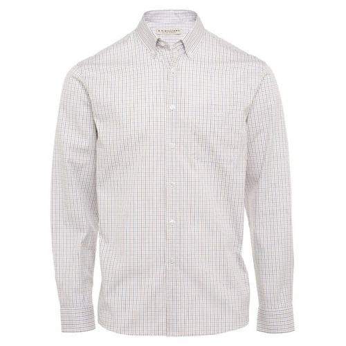 SH201OSA901 R.M. Williams Men's Milton Check Long Sleeve Shirt [Size: S Colour: Blue / Yellow]