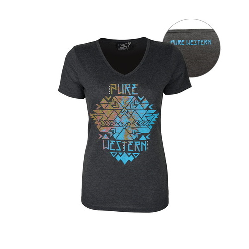 P6S2505057 PURE WESTERN WOMENS KALEY TOP [Size: 8 Colour: Slate Marle]