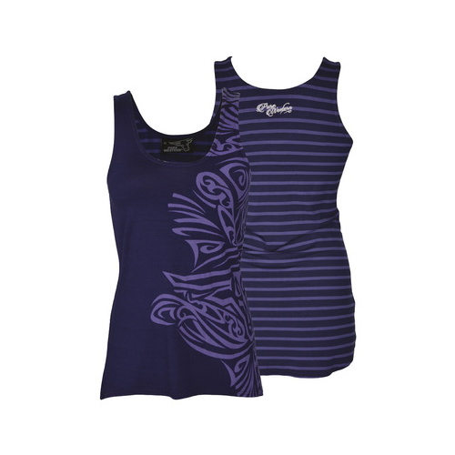 P6S2506060 PURE WESTERN WOMENS JACINTA SINGLET TOP [Size: 8 Colour: Navy]