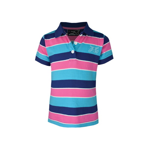 P6S5500056 PURE WESTERN GIRLS SASHA S/S POLO [Size: 2 Colour: Navy/Blue/Pink]