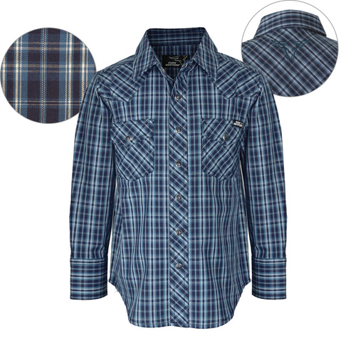 P6W3100027 PURE WESTERN BOY'S ROWAN CHECK L/S SHIRT