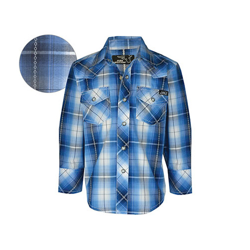 P6Y3100003 Pure Western Boy's Lane Check L/S Shirt